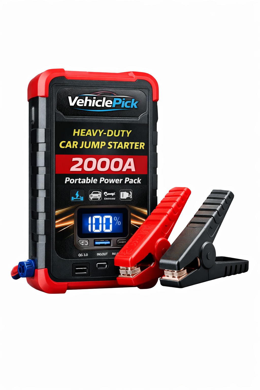 Heavy-Duty Car Jump Starter 2000A Portable Power Pack